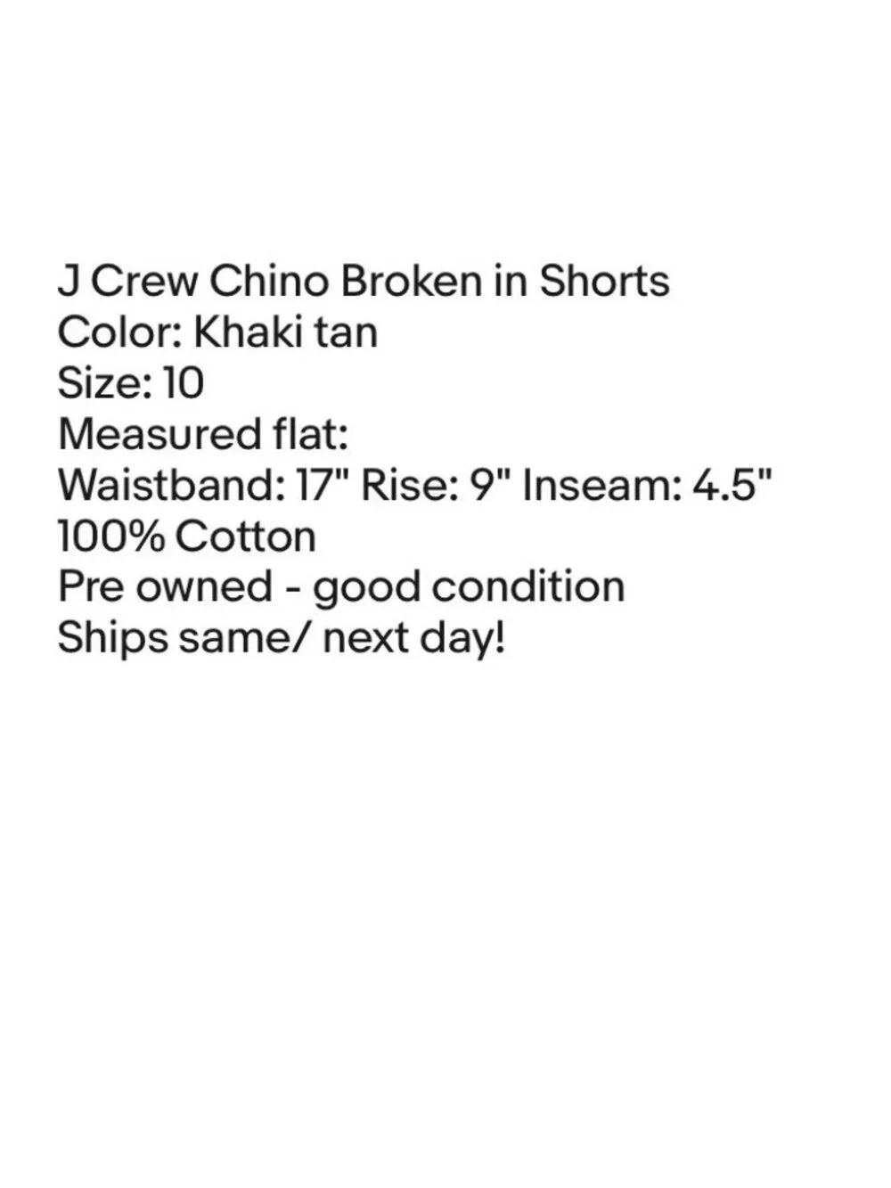 J. Crew Chino Broken In Casual Khaki Tan Shorts Size 10 preppy coastal summer